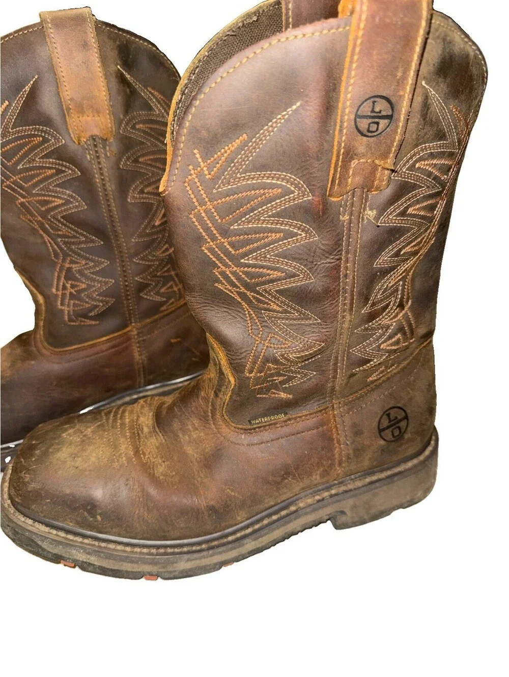 Men’s Size 8 Lincoln Outfitters Square Toe -brown Work Boot Style L9Q85
